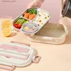 Bento Boxes WorthBuy 18/8 Roestvrij staal lunchbox met servies voor tafelgoed Portable Multirid Bento Box Microwave Safe Food Storae Containers L49