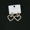 Orecchini a pennagliera Lanflora Fashion Heart Zircon Legato in lega di rame Stullo per feste di compleanno Regalo all'ingrosso Prezzo