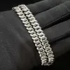 8mm Iced Out VVS Moissanite Cuban Link Chain Men and Women s Sier Hip Hop Jewelry Diamond Test Halsband