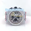 Big Face Full Custom Luxury Band Hip Hop Diamond VVS MISSANITE MÉCANIQUE AUTOMATIQUES SPORTES AUTOMATIQUES POUR HOMMES