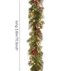 Dekorativa blommor Julkrans med lampor 9ft Batteridrivna 2 Belysningslägen för mantel spisdekor