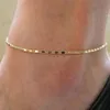 Anklets Fashion Gold Thin Chain Ankle Charm Anklet Len Armband Fot smycken Justerbara armband för kvinnliga tillbehör259Z