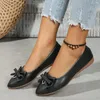 Casual Shoes Damen Bowknot Decor Ballet Flats Einfacher Farbe Spitzer Zeh auf Sleaser Elegantes Arbeitskleid