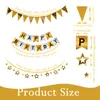 Party Decoration 3 % Set 16 4ft Gold Paper Card Banner vlaggen Silver Birthday Decorations Pennant Happy