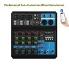 Uitrusting 4 Way Mixer Audio Professional Sound met kaarteffecten Processor Pro Equipment Mixing Console USB Portable Video Consumer