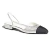 Diamant inleg schitterende damesontwerper sandalen met doos verstelbare riem puntige teen hoge hakken klassieke luxe feest witte zwarte hakken