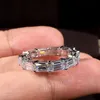 Choucong Brand Wedding Rings Simple Fashion Jewelry 925 Sterling Silver T Princess Cut White Topaz CZ Diamond Gemstones Party Eter303K