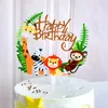Праздничные поставки кубка животного торт торт на день рождения декор день рождения один 1 -й детский душ крещение джунгли сафари зоопарк для вечеринки детский десерт украшения