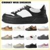 Ny chunky sneaker designer Mens Womens Web Low Casual Dad Shoes White Black Leather Brown Round Toe Leather Brown Ace Trainers Storlek 34-46