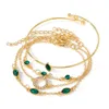 Ny imitation Emerald med cirkulerade vattendiamantkedjor armband fyra stycken för kvinnor