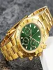 Designer Watches For Men Top the Master Luxury Watch 116508 116528 Series Watch Gold Rostfritt stål Fall Green Dial 6952 ST9 M1470926