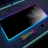 Muskuddar handled vilar geometri Art Backlight Gaming Mousepad Desk Rug RGB Gamer Mousepads Mouse Pad LED LED Non-Slip Rubber Mouse Mats tangentbordmatta