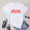 Kvinnors T-skjortor starka kvinnor skrämmer pojkar och lockar män t-shirt trendig kvinnlig empowerment skjorta mjuk stil feminist empowering flickor