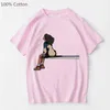 Kvinnors t-shirt SZA SOS Anime Graphic T-shirts Women Retro Manga Tshirt 100% Cotton Cartoon Tee Shirt Overized Short Sleeve Plus Size Topsl2403