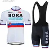 Jersey de ciclismo Define Jersey MTB UCI Bora Ciclismo Man Pro Team 2023 Roupas de verão Roupa Bib Mens roupas de calça esportiva Bike shorts uniforme L48