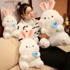 Gevulde pluche dieren 35/45/65cm knuffel knuffel knuffel Konijnen Zacht speelgoed Slaapkussen Cute Bunny Cartoon Dierpoppen Kinderen Baby verjaardagscadeau L47