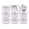 Bouteilles de rangement 64pcs 4 oz 120g en aluminium en aluminium rond des pots de récipient vide avec couvercle à vis en métal pour bougies à lèvres pilules de bonbons