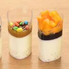 Wegwerpbekers rietjes dessert cup mini parfait kleine portie voorgerecht potten mousse transparante pudding bowlss glazen heldere kom