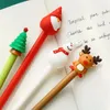 4pcs Merry Christmas Gift Gel Pen For Writing 0.5mm Ballpoint Black Color Ink Pens Santa Claus Tree Deer School A6042