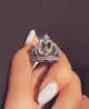 Women Crown Rhinestone Finger Ring Silver Rose Gold Bling Bling Crystal Crown Ring المجوهرات للأزياء للهدية 8972351