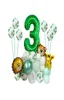 Party Decoration Happy 1 2 3 4 5 Year Birthday Safari Animal Balloons Set Baby Shower It039s A Boy Forest Jungle Green Foil Nu2485440