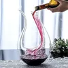 1500 ml U Kształt Wine Dekanter przezroczysty ołowiany kryształowy szklany rękaw
