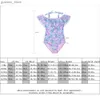 Endelar Purple Leaf Print Girls Teens One Piece Swimsuit Summer Baby Kids Swime Children Beachwear Kid Swimming Swimming Monokini A273 Y240412Y240417MTTC