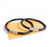 Bracelets de style Amérique en Amérique Men de la dame femme Round Imprimerie gris Plaid Design Gravé V Letter Metal Hardware Keep It Leather Brac6632361