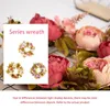 Flores decorativas Peony simulada Garland Rattan Ring Decoration Garden Wrinalh Wreath Flel Leaf Home Janela Carro Cedero Brown Brown