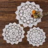 Table Mats Mariage Couvre-Coasters Round Shape Cotton Tapkin pour la broderie de cuisine