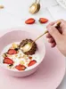 Scoops Coffee Europe Style Metal Spoon avec manche en céramique Thé en acier inoxydable Long Dessert Creative Table