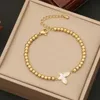 2023 Ins New Fashion European Style Jewelry Accessories Set rostfritt stål 18K PVD Guldklavikelkedja Shell Farterfly Chocker