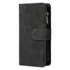 Cartes Carte Luxury Inspired with Zipper Folio Livre Couverture Téléphone Portefeuille Flip Portefeuille pour iPhone 14 Pro Max