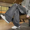 Mäns jeans vintage rakt ben med tvättad slut 2024 Summer Classic Loose Fit Casual Pants for Men Streetwear Clothing