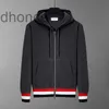 Autumn and Winter New Waffle Mens tröja TB Trendy Stripe Womens Par Zipper Hoodie Jacket