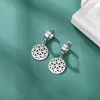 Boucles d'oreilles cerceaux Unift Tiny Flower of Life pende en acier inoxydable pour les femmes accessoires de piercing ethnique vintage