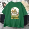 Vara gay do crime tryckt män bomull t skjortor casual allmath kort ärm vintage kreativitet crewneck topps mans tee kläder 240408