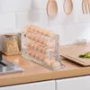 キッチンストレージ4冷蔵庫用卵ホルダー自動ローリングボックス透明大型大容量冷蔵庫コンテナトレイディスペン