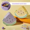 Bento -dozen 860 ml Ins Watermelon Shape Lunch Box Division Microwave Heatin Cute Cartoon Dent Bento Box met Cover Food Storae Container L49