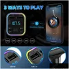 Other Auto Electronics New Car Bluetooth 5.0 Fm Transmitter Pd Type-C Dual Usb 3.1A Fast Charger Colorf Ambient Light Hands Mp3 Modato Otm6G