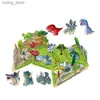 3D Puzzles Dinosaur 3D Paper Puzzle For Kids Educational Montessori Toys Funny DIY Manual Assembly Three-dimensional Model Toy For Boy Girl Y240415