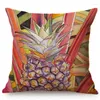 Oreiller ananas tropical aquarelle de la maison de décoration de maison de décoration couverture fruits de peinture à l'huile art coton lin carré cojines