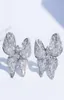 Sterling Silver Bowknot Designer Stud Earrings Shining Crystal Diamond Luxury CZ Diamond Stone Cute Earring Ear Rings Jewelr2115042