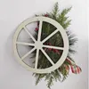 Decoratieve bloemen Kerstmis houten krans deur hangende rode boogwiel slinger ornament rattan navidad windown xmas jaar decor drop