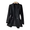 Damespakken blazers dames kaki pak jas lente herfst mode Koreaanse lange mouw vrouw jasje casual kantoor dames blazer tops dhkpz