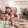 Kök förvaring Spiral Egg Holder Art Display Metal Skelter bänkskivarrangör Roller Rack Shelf Supplies