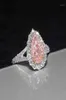 Echte hoge kwaliteit roze mooie puls drop -forme simulatie moissanite bruiloft verloving woman039s ring jz24912677635