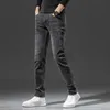 Designer de jeans masculins de la marque tendance denim décontracté micro-élastique jeune coton gris pantalon long pantalon gris foncé gris