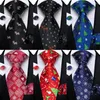 Bow -slipsar 2024 Mäns julhalsling Set Black Blue Red Smowflake Santa Claus Print Silk for Men Gift Party Accessories Wholesale