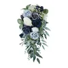 Decorative Flowers Elegant Wedding Bouquets For Bride Rose Flower Floral Handmade Long Stem Roses Artificial Small